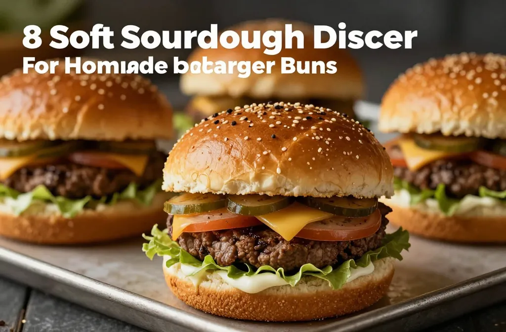 8 Soft Sourdough Discard Hamburger Buns for Homemade Burgers
