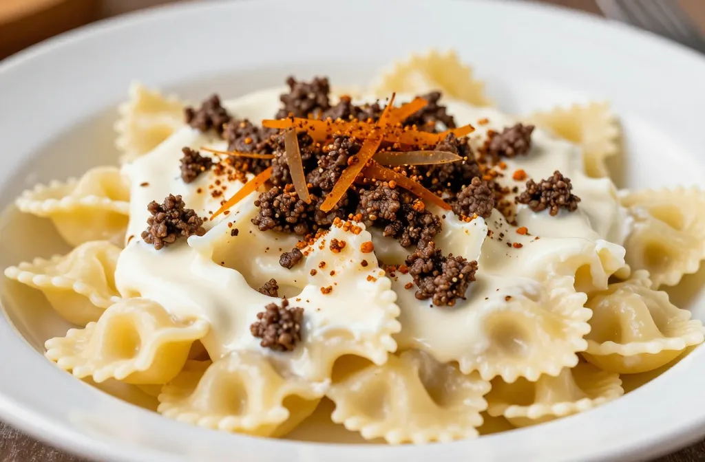 Cajun Cream Cheese Alfredo Bowties with Spiced Ground Beef